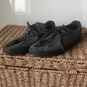 Puma Grey Suede Sneakers